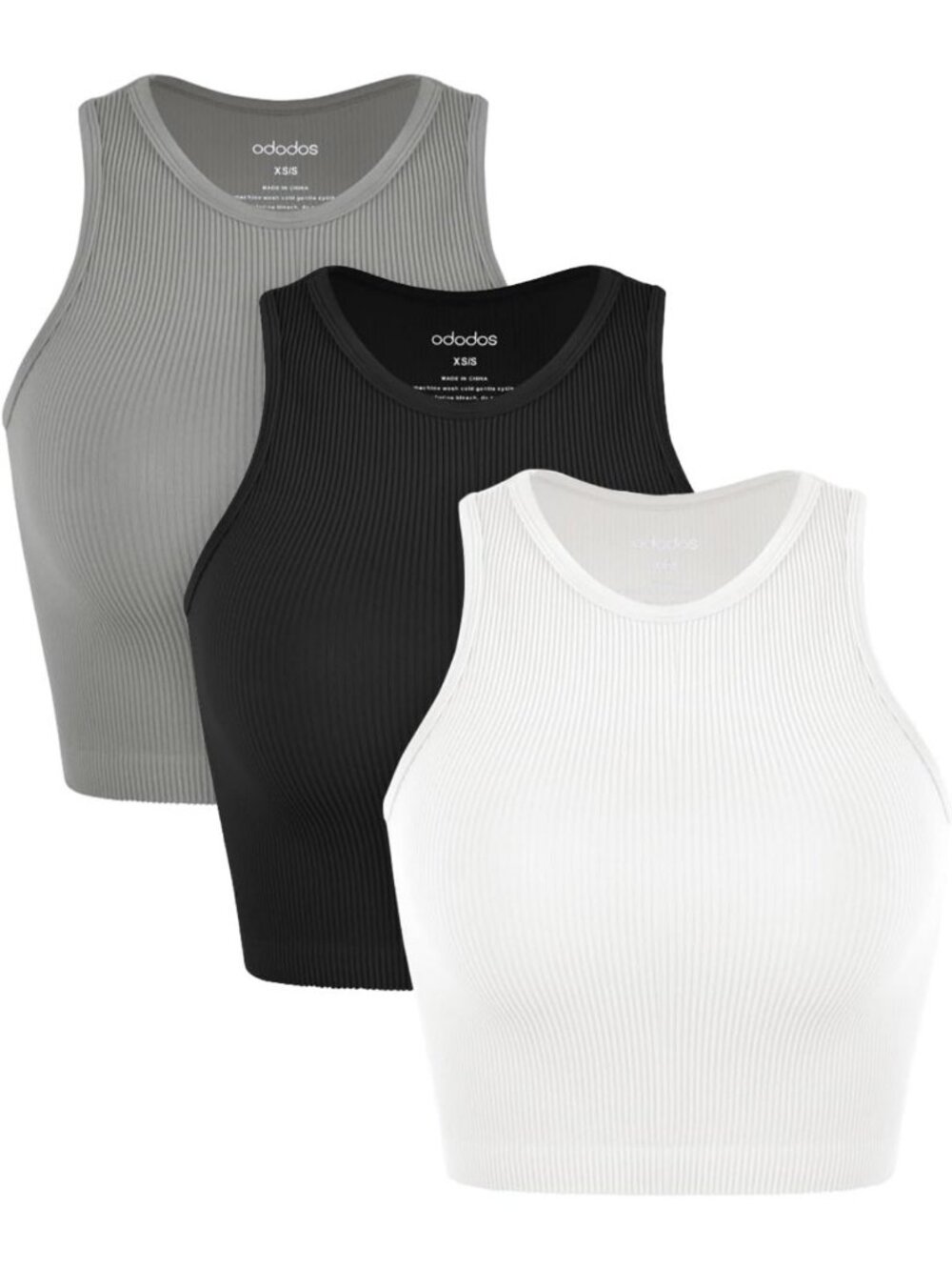 Seamless Ribbed Crop Tank Tops for Women - Soft High Neck 3-Pack Set